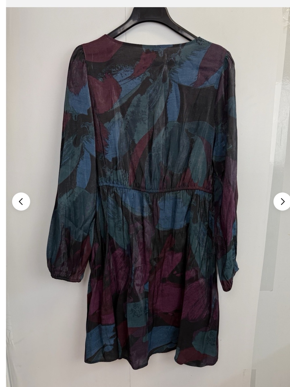 NEW Ava & Viv Balloon Long Sleeve Midi Faux Wrap Dress Pockets - Picture 5 of 7